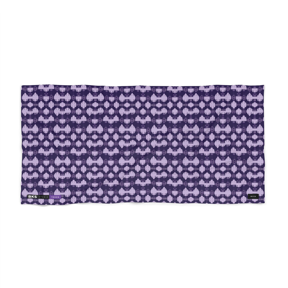 BKS Token Grid™ Beach Towel — front, 30 in × 60 in
