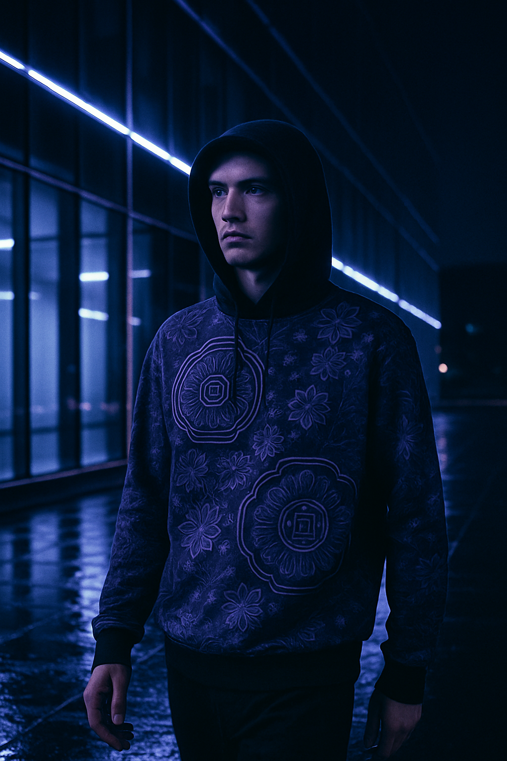 BKS Token Vault Pullover Hoodie -- night city editorial