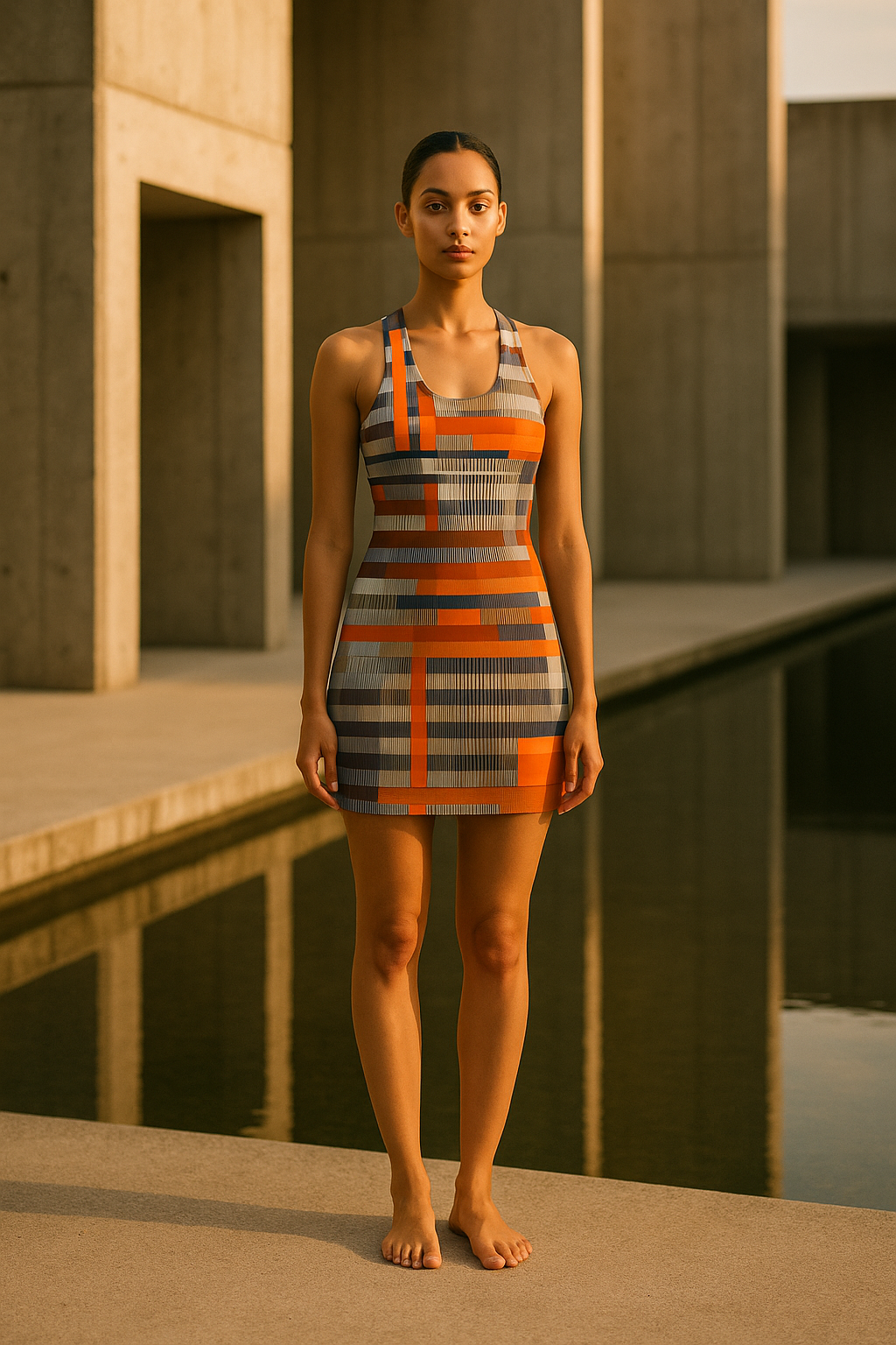 BKS Flag Stripe™ Racerback Dress — architectural editorial