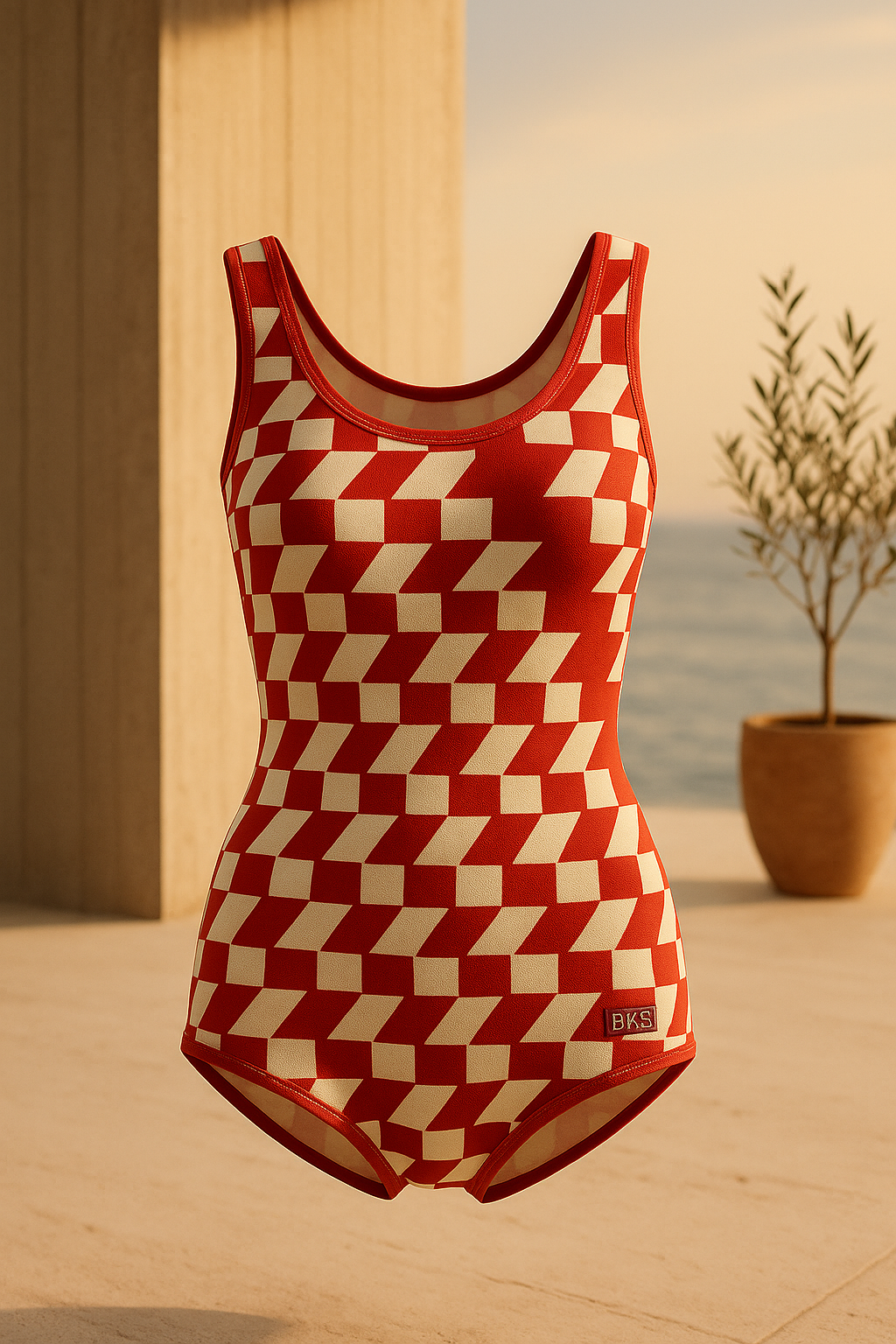 BKS Flag Crest Vintage Swimsuit — editorial hero