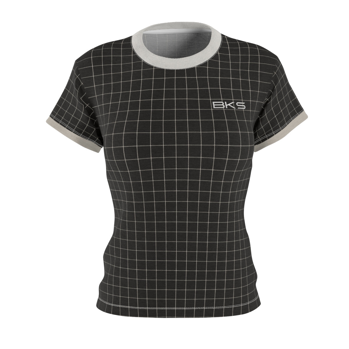 Women's Grid Ringer Tee - BKS Logo Printify BKS Studio